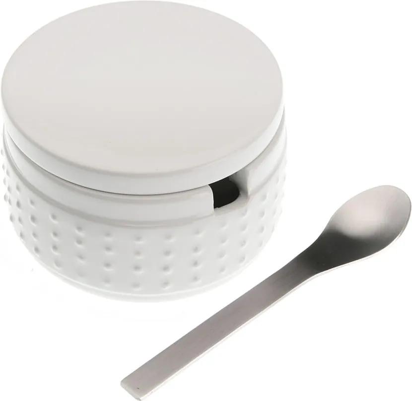 Set zaharniță din ceramică și linguriță Versa Spoon, alb