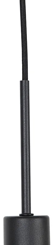 Lampă modernă suspendată neagră cu auriu 47 cm cu două abajururi - Combi