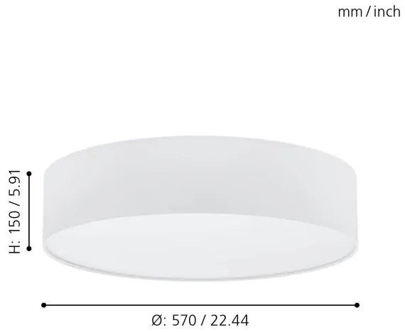 Eglo 97611 - Plafonieră PASTERI 3xE27/25W/230V 57 cm