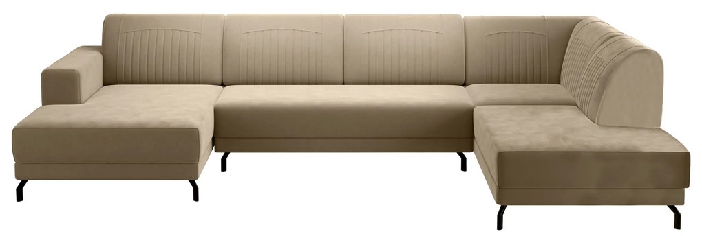 Canapea EROSA U crem dreapta, 343x200/155x83 cm