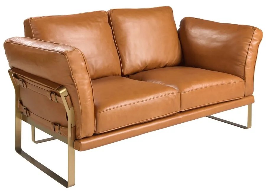 Canapea 2 locuri LUX design italian Cowhide camel