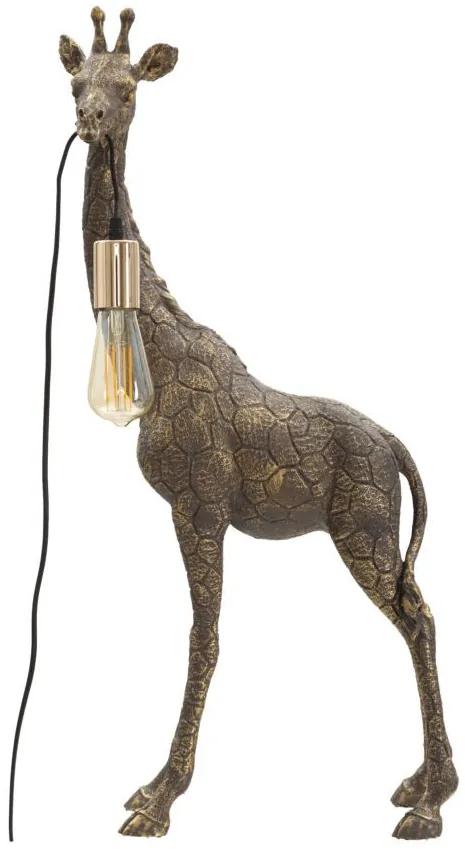 Lampa auriu antichizat din polirasina, Soclu E27 Max 40W, 40x22x80 cm, Giraffe Mauro Ferretti