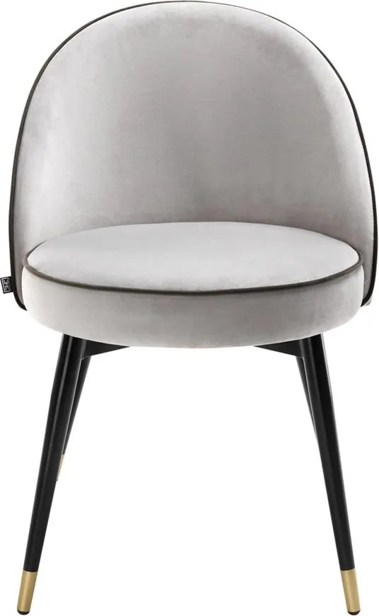 Set de 2 scaune elegante design LUX Cooper, catifea gri deschis 113124 HZ