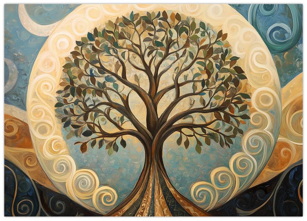 Tablou – Arborele vieții și spirale (70x50 cm)