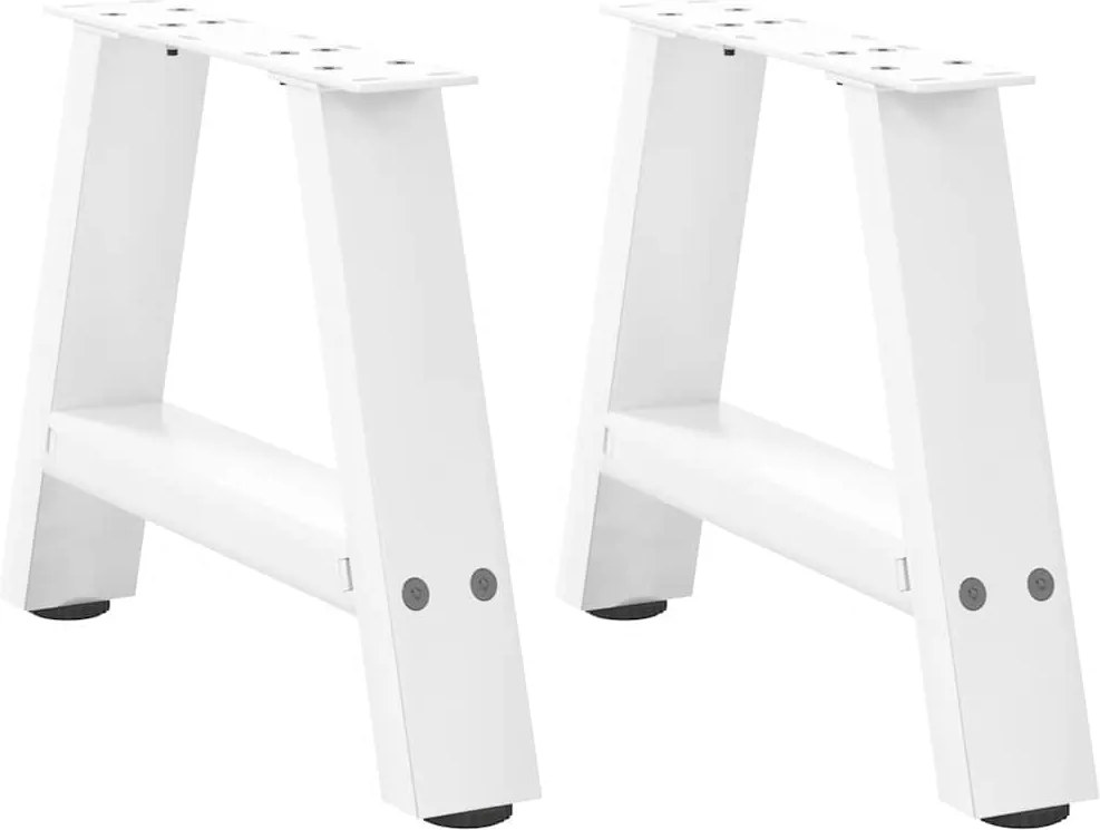 vidaXL Picioare pentru măsuță de cafea în formă de A, 2 buc., alb, 30x(30-31) cm, oțel