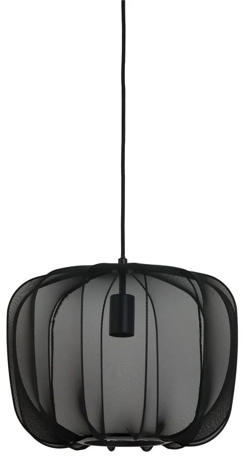 Lustră neagră cu abajur textil ø 40 cm Plumeria – Light &amp; Living