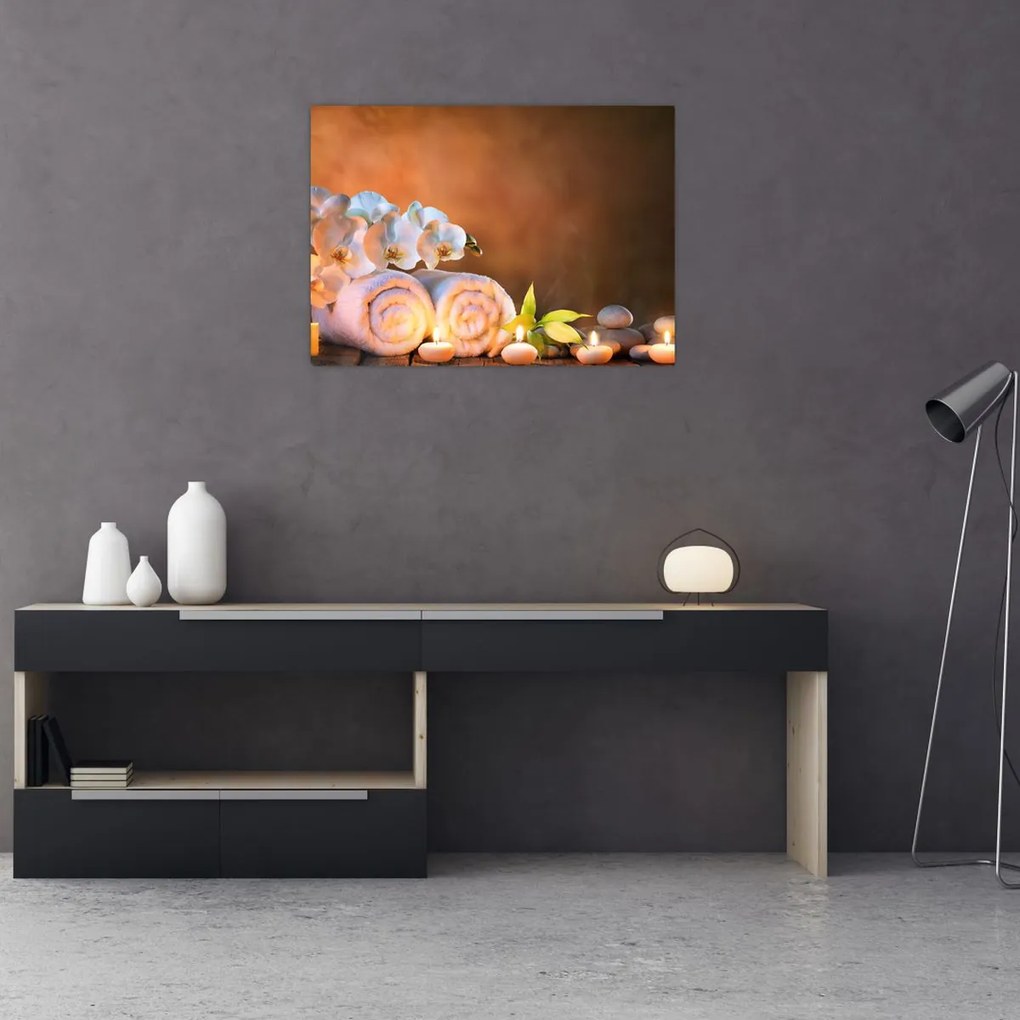 Tablou pe sticlă - Relaxare și spa (70x50 cm)