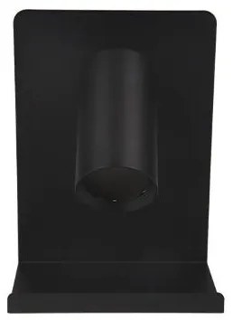 Spot de perete cu raft și încărcător USB 1xGU10/35W/230V negru