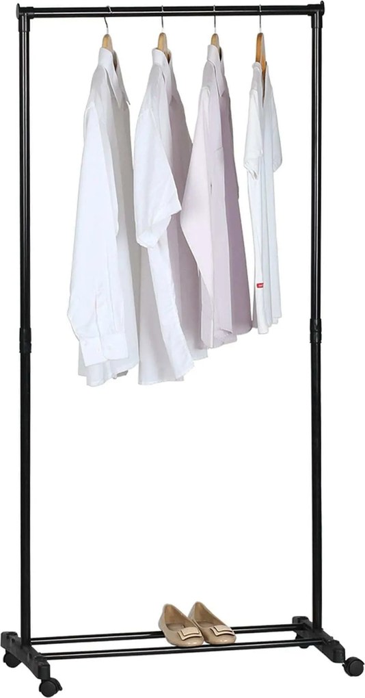Stander haine VANDER, negru, metal/plastic, 79x42x165 cm