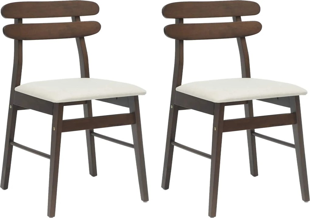 vidaXL Scaun de sufragerie 2 pcs Maro deschis și deschis