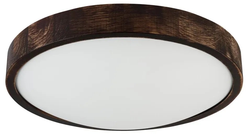 Plafonieră LED OAK SMOKY SLIM, 36 W, 230 V, 4000 K, Ø 37 cm, stejar/maro închis