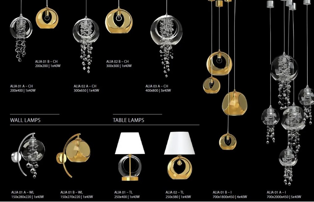 Aplica moderna Vision design LUX Cristal Bohemia Exclusive ALIA 01 A – WL