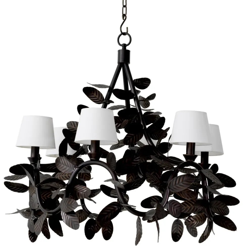 Candelabru LUX din alama design frunze Cheverny bronz