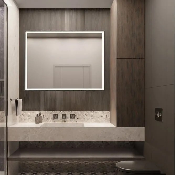 Oglinda baie cu iluminat LED IP44 Ambor, 60x80cm