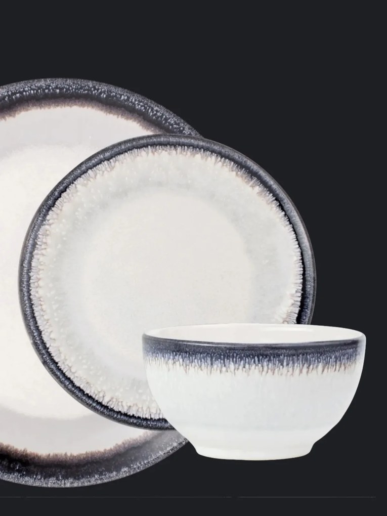 Set 3 Piese Antalis Grey (farfurie Mare, farfurie mica, bol), la comanda, 50 de seturi