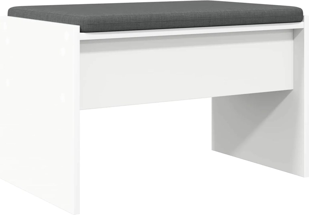 vidaXL Bancă pentru hol cu pernă Alb 63 x 38 x 40 cm