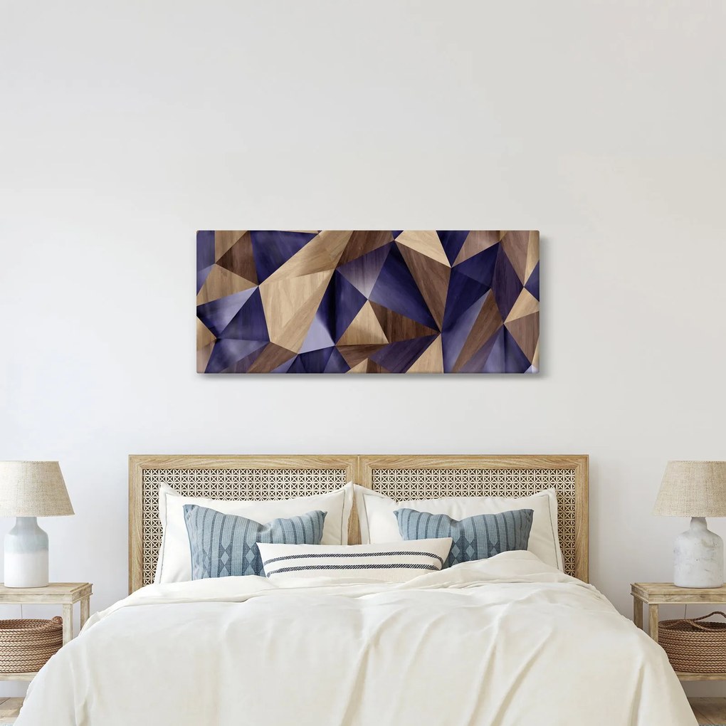Tablou - 3D triunghiuri de lemn (120x50 cm)