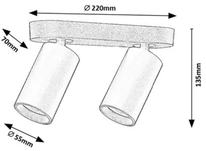 Rabalux 73086 - Spot YORLI 2xGU10/7W/230V, alb