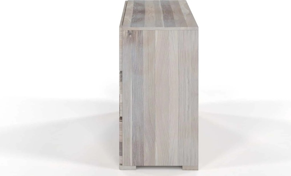 Comodă lemn masiv TerraCraft Stejar 3+2+1 Sertare, 120 × 45 × 81 cm - Bleached oil