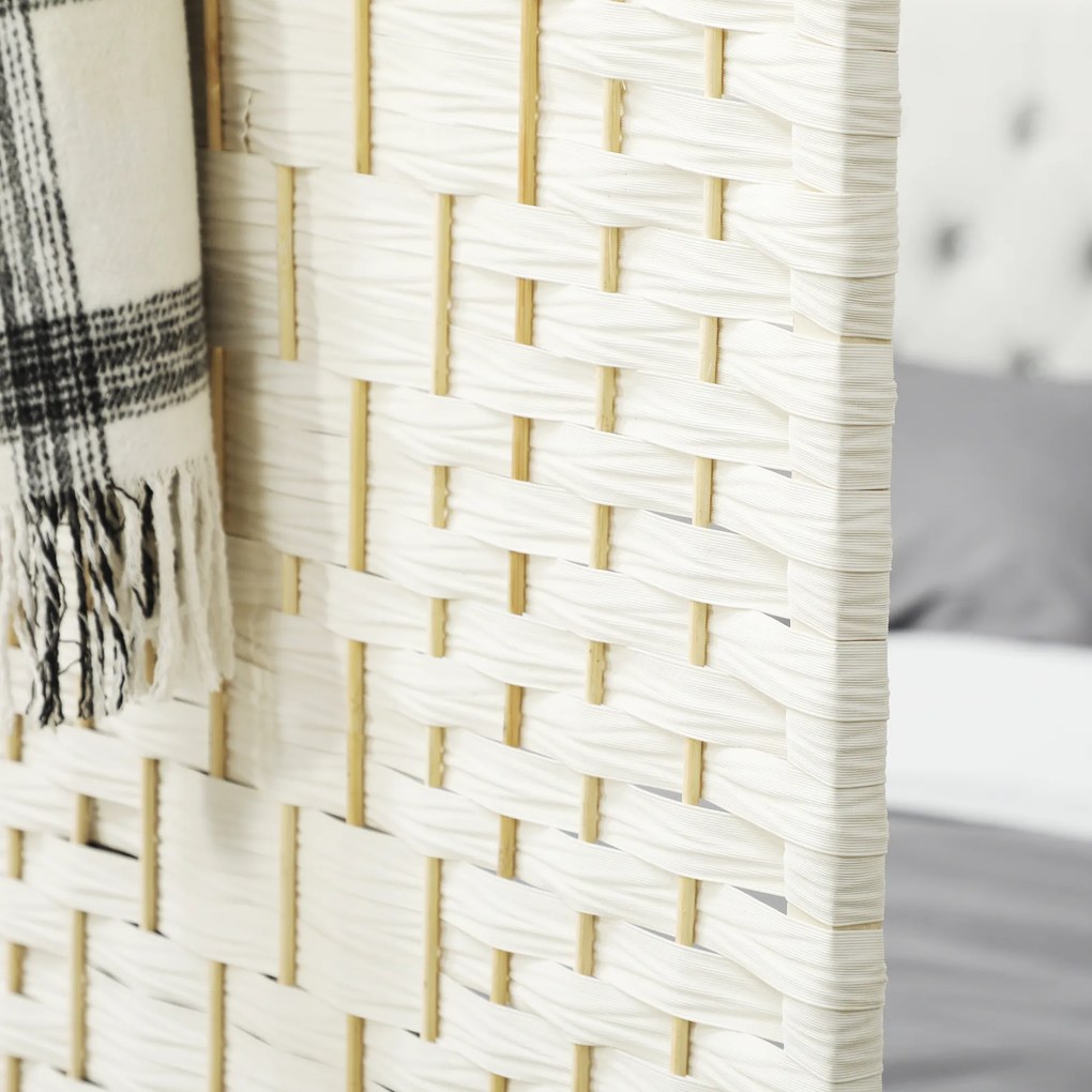 HOMCOM Paravent interior din lemn 3 panouri separator de cameră pliabil pentru living dormitor 135 x 180 cm alb | Aosom Romania