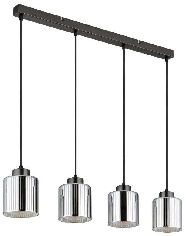 Lustra cu 4 Pendule negru crom FELICIA