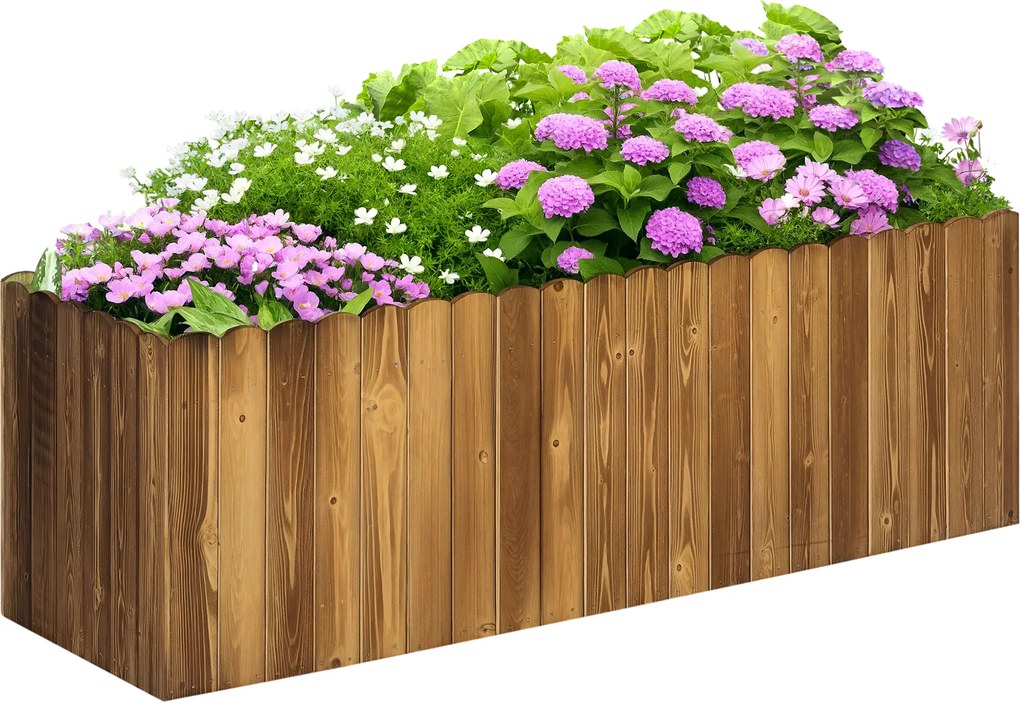 Outsunny Pat înălțat pentru plante, jardiniere pentru ierburi, legume și flori, lemn de brad, 120 x 40 x 40 cm | Aosom Romania