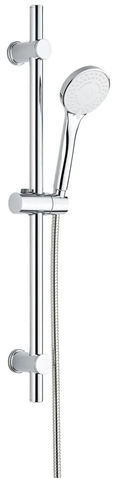 Set de duș argintiu din oțel inoxidabil 70 cm cu duș de mână, cu suport glisant Uno – Allstar