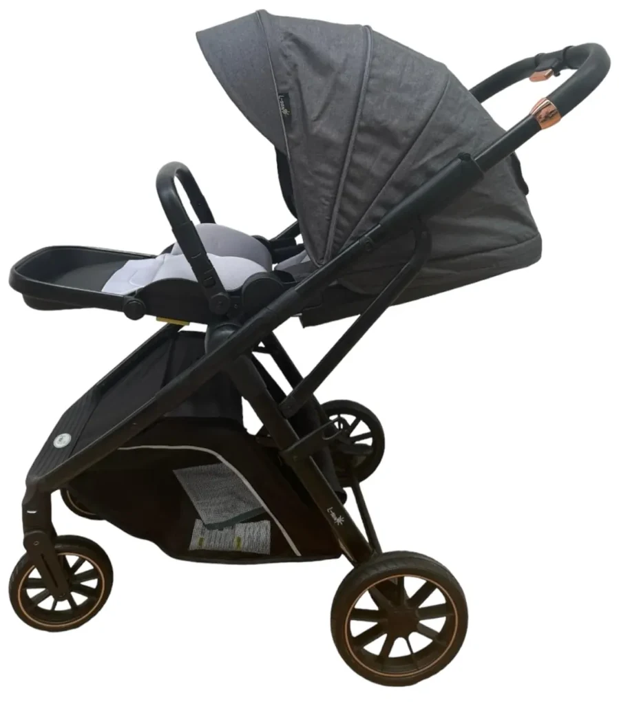 Carucior 2 in 1 pentru copii Usor si Compact - Pliabil, Sistem de absorbtie a socurilor, Scaun Reversibil - Gri - CPC-58-gri
