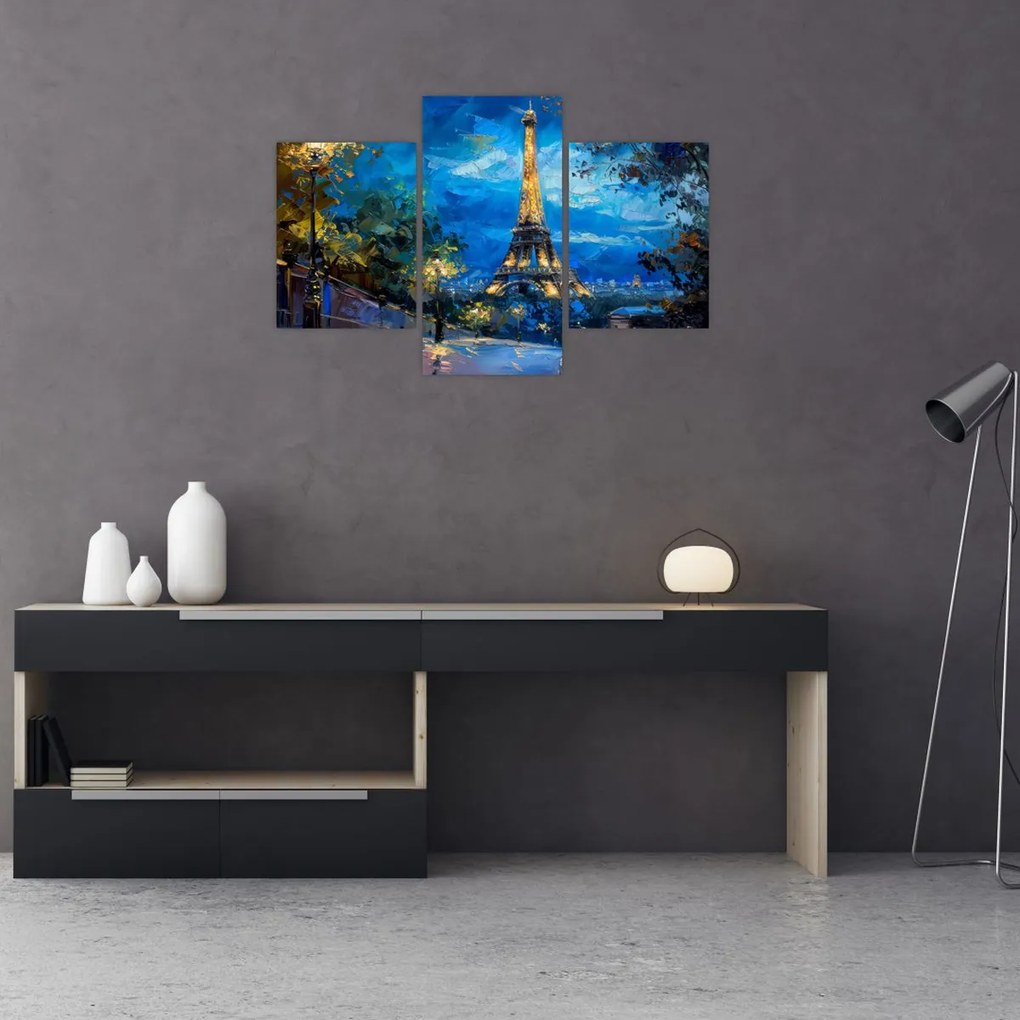 Tablou - Pictură în ulei a Turnului Eiffel (90x60 cm)