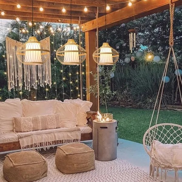 Lustră pe cablu Immax 08256L PINCHOS 1xE27/40W/230V d. 40 cm bambus