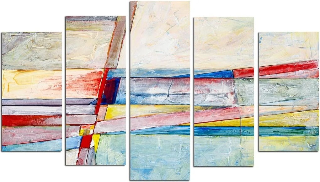 Set 5 tablouri 5ABSMDF-51, multicolor, 110x60 cm