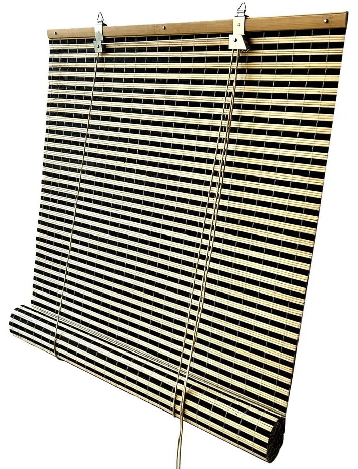 Jaluzea neagră/în culoare naturală din bambus 200x160 cm Vela – Gardinia
