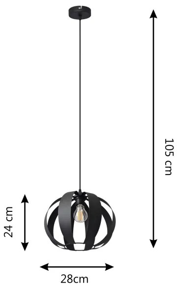 Lustră pe cablu NEWTON 1xE27/15W/230V neagră
