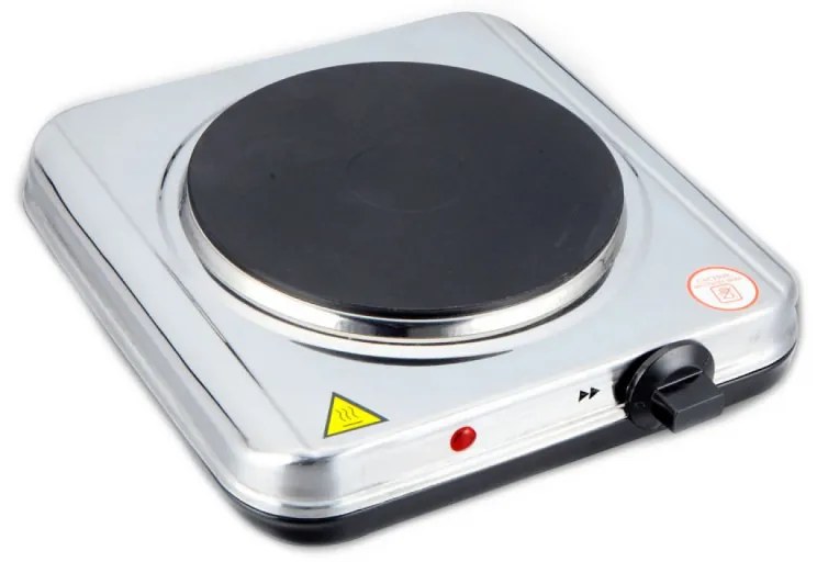 Plita electrica Rosberg R51445BRS, 2000W, 3 trepte, Termostat, Argintiu