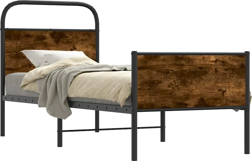 vidaXL Cadru de pat fără saltea 80x200 cm Lemn prelucrat stejar Sonoma