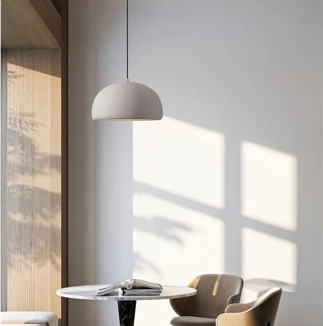 Lustra suspendata cu textura granulata Davo 50cm, gri piatra