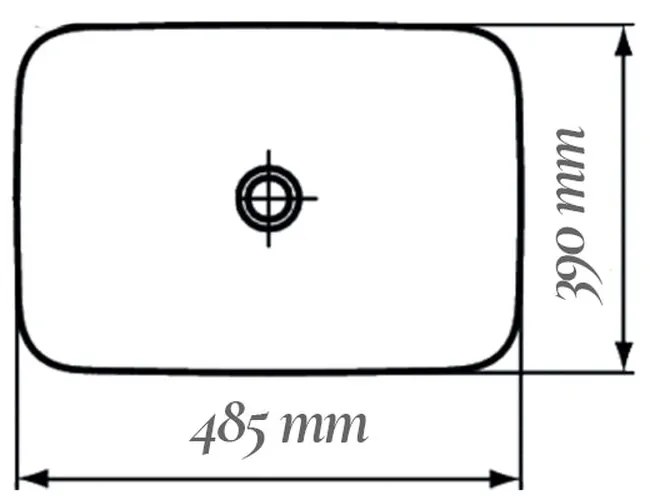 Lavoar pe blat alb lucios 49 cm, dreptunghiular, Fluminia Arno