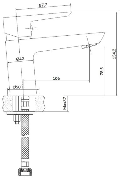 Set de cadă cu baterie + baterie de lavoar Cersanit S952-003 MILLE crom lucios
