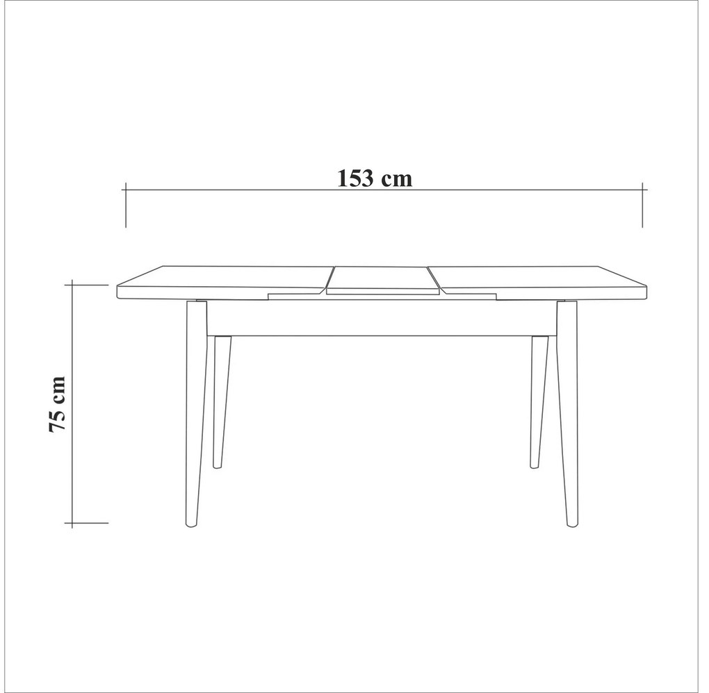 Masă de sufragerie extensibilă Dobuse 1 (alb + pin atlantic) (pentru 4 persoane). 1093737