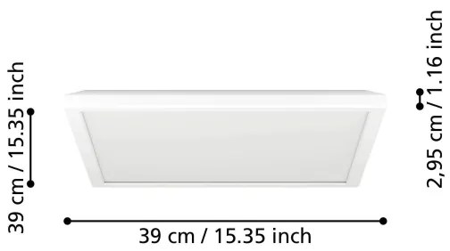 Plafonieră LED RGBW dimabilă de exterior Eglo 901475 ROVITO-Z 17,6W/230V 39x39cm IP44 alb