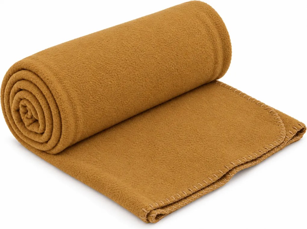 Patura fleece FLEORA, maro-portocaliu Dimensiune: 150 x 200 cm