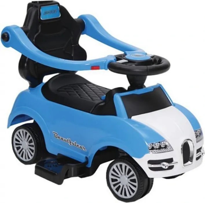 Masinuta copii si bebe NOVOKIDS™ Classico Rider 2 in 1 , Cu melodii si sunete, Maner de impins pentru parinti detasabil, Functie trotineta fara