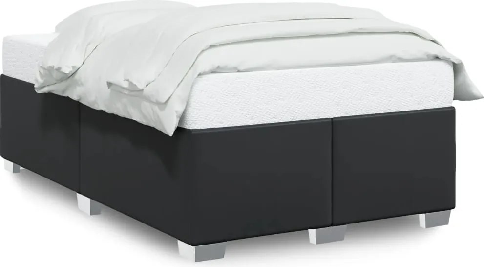 vidaXL Cadru de pat, negru, 120x200 cm, piele ecologică