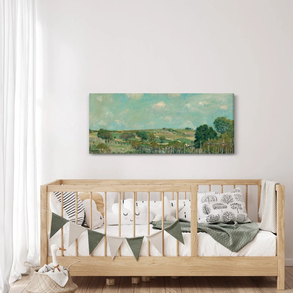 Tablou - Alfred Sisley, Meadow, reproducere (120x50 cm)