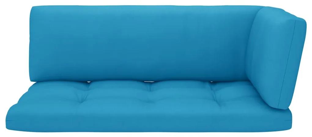 Canapea din paleti cu 2 locuri, cu perne, lemn pin alb tratat Albastru, Canapea cu 2 locuri, Alb, 1