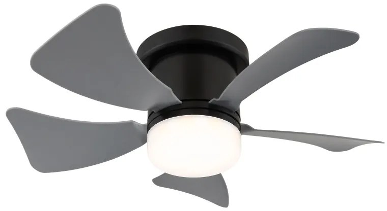 Plafoniera LED cu ventilator, 10W, 750lm, lumina calda/neutra/rece 3000-6500K, IP20, neagra, Globo