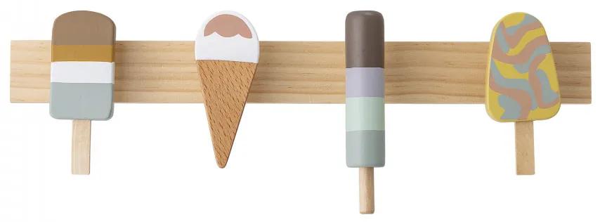 Cuier multicolor din lemn de fag Ice Cream Bloomingville Mini Dimensiuni: - Lungime: 38 cm - Latime: 6,5 cm - Inaltime: 13 cm Material: lemn de fag