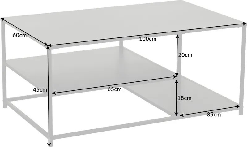Masuta design industrial Dura Steel 100x60cm A-41726 VC