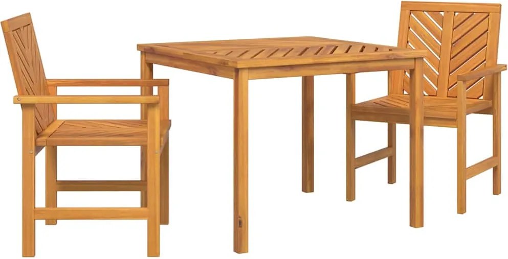 vidaXL Set de masă pentru grădină 3 pcs Maro Lemn Solid de Acacia