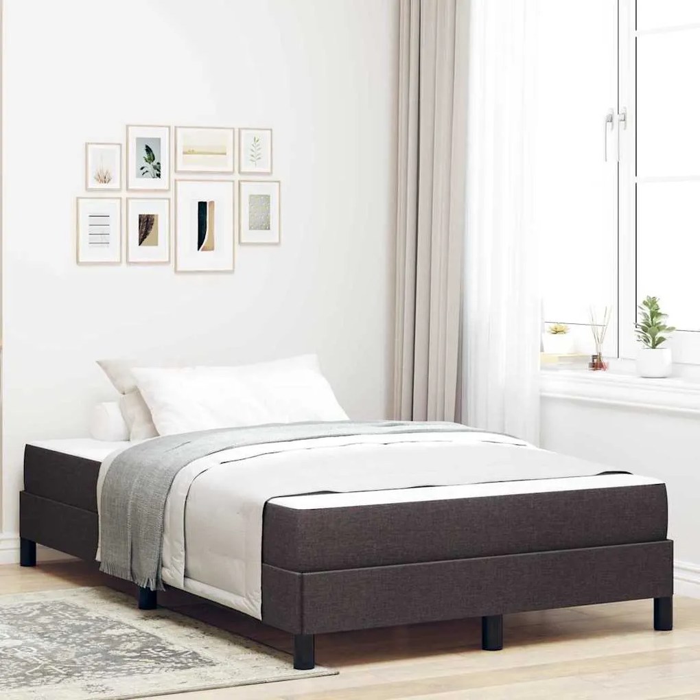 vidaXL Pat cu arcuri Altele Maro închis 120 x 190 cm țesătură
